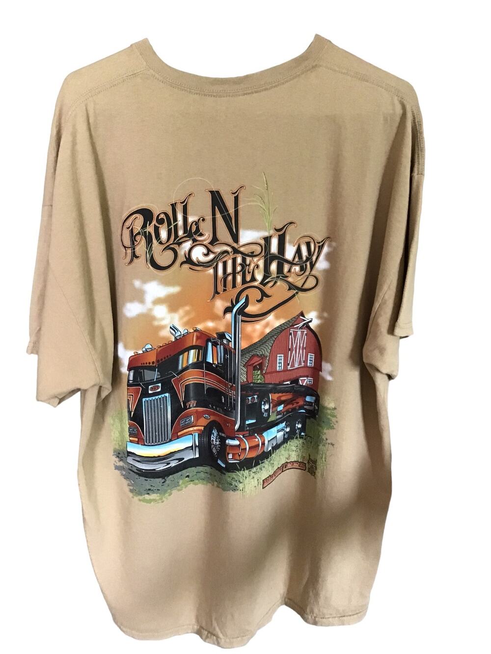 Roll in the Hay Trucker Tee Shirt Tags are Cut Size XL
